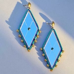 Mirror design earrings